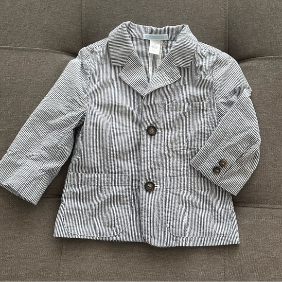 Janie and Jack Stripe Seersucker Suit Blazer - Picture 3 of 5